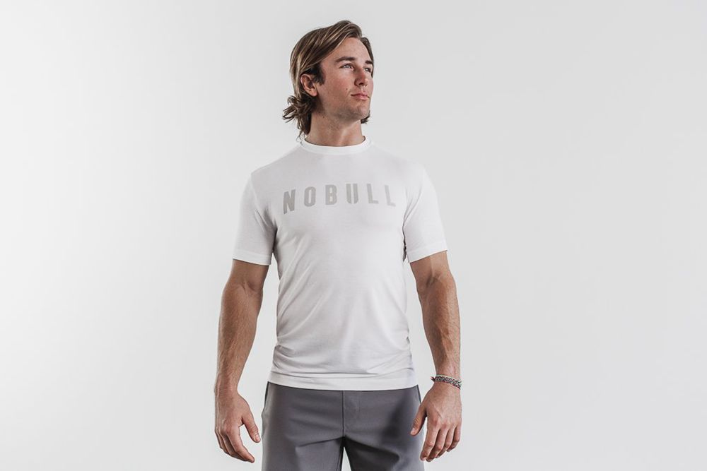 T-Shirts NOBULL Homme Blanche - NOBULL,France (4381-EHLFR)